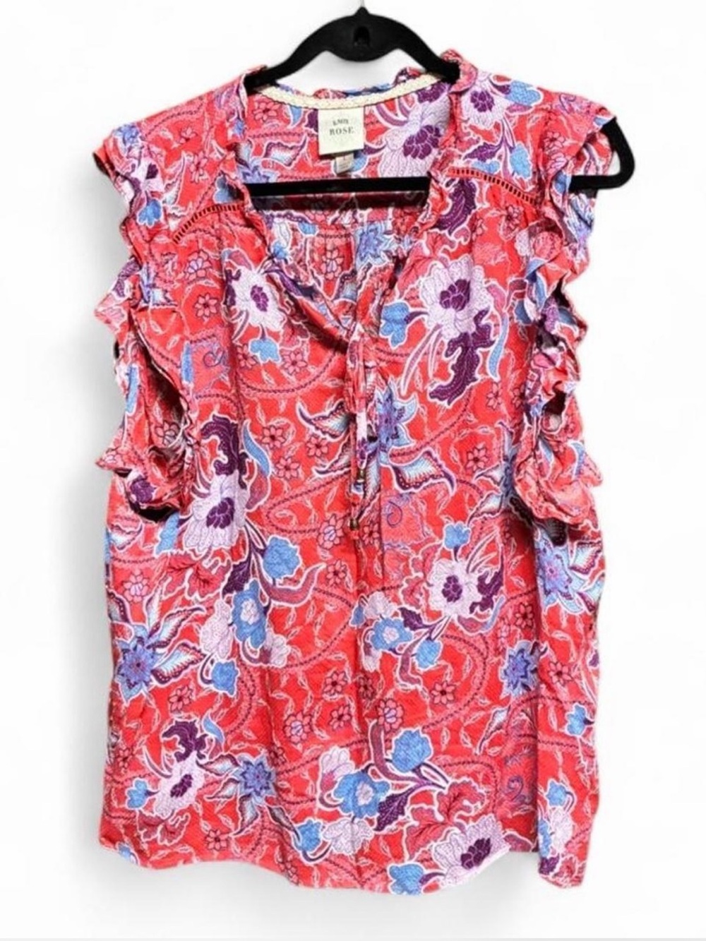 Knox Rose Floral Ruffle Sleeve Blouse